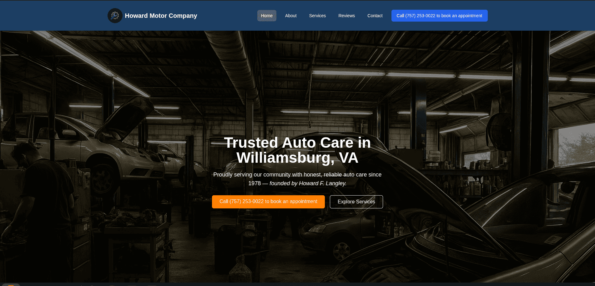 Howard Motor Webapp preview