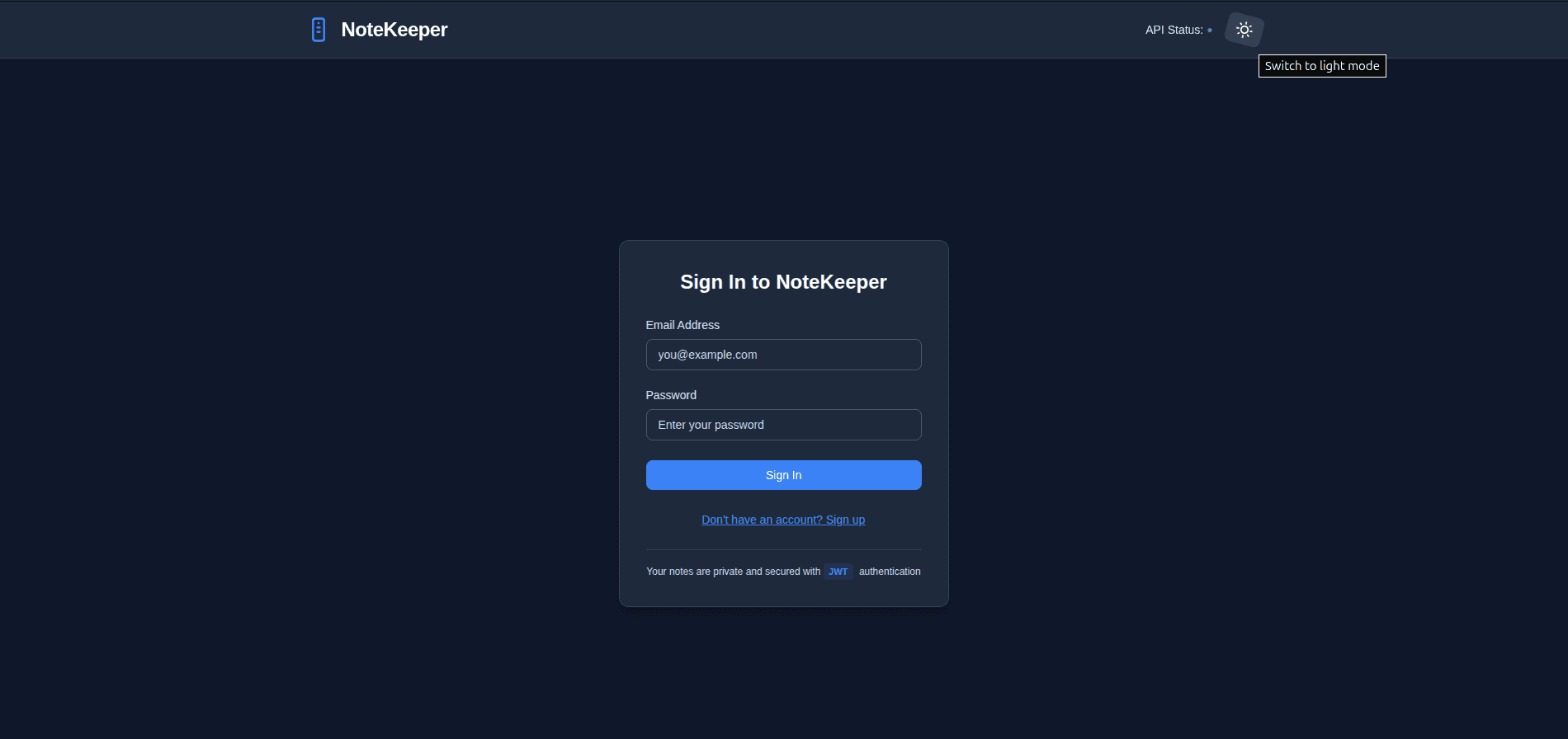 NoteKeeper preview