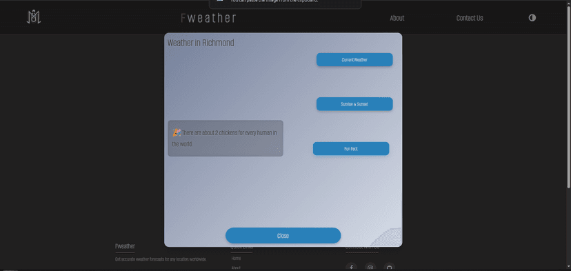 Weather fun facts display