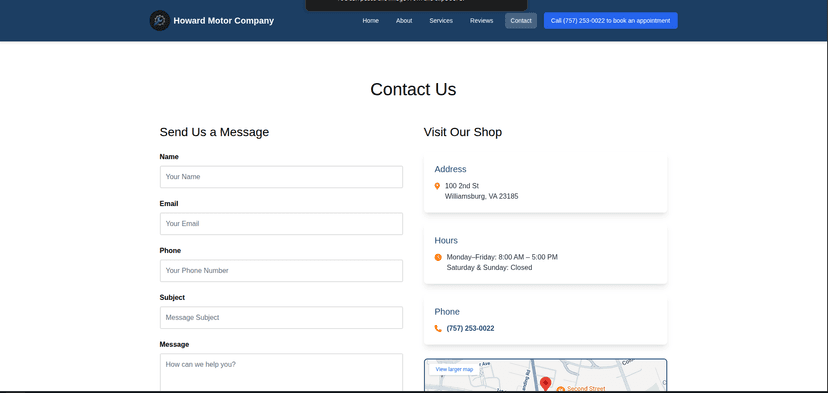Howard Motor contact form