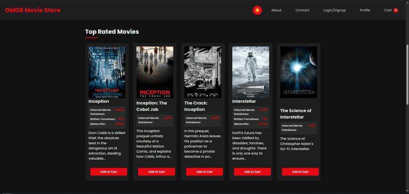 Movie results grid view