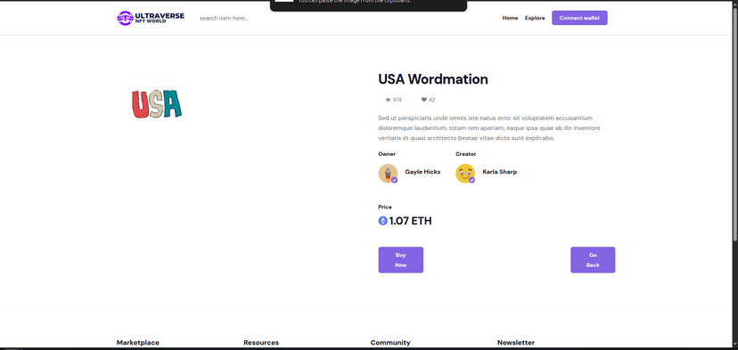 NFT art collection showcase