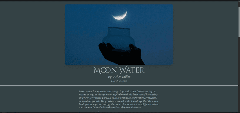 Shaman Asher blog section