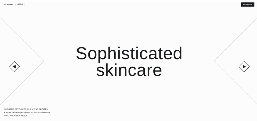 Skinstric.AI showing real-time skin analysis interface