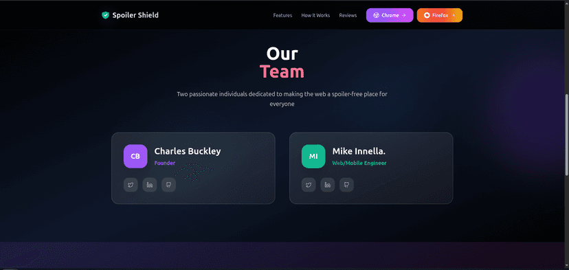 Spoiler Shield team page