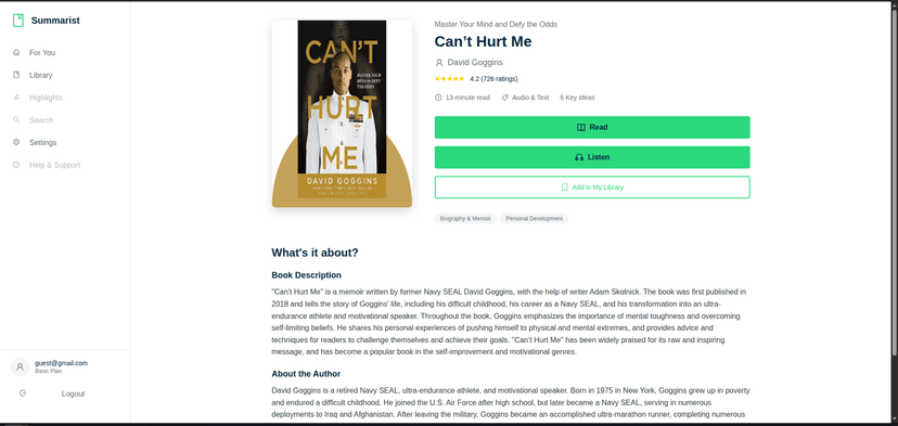 Individual book view